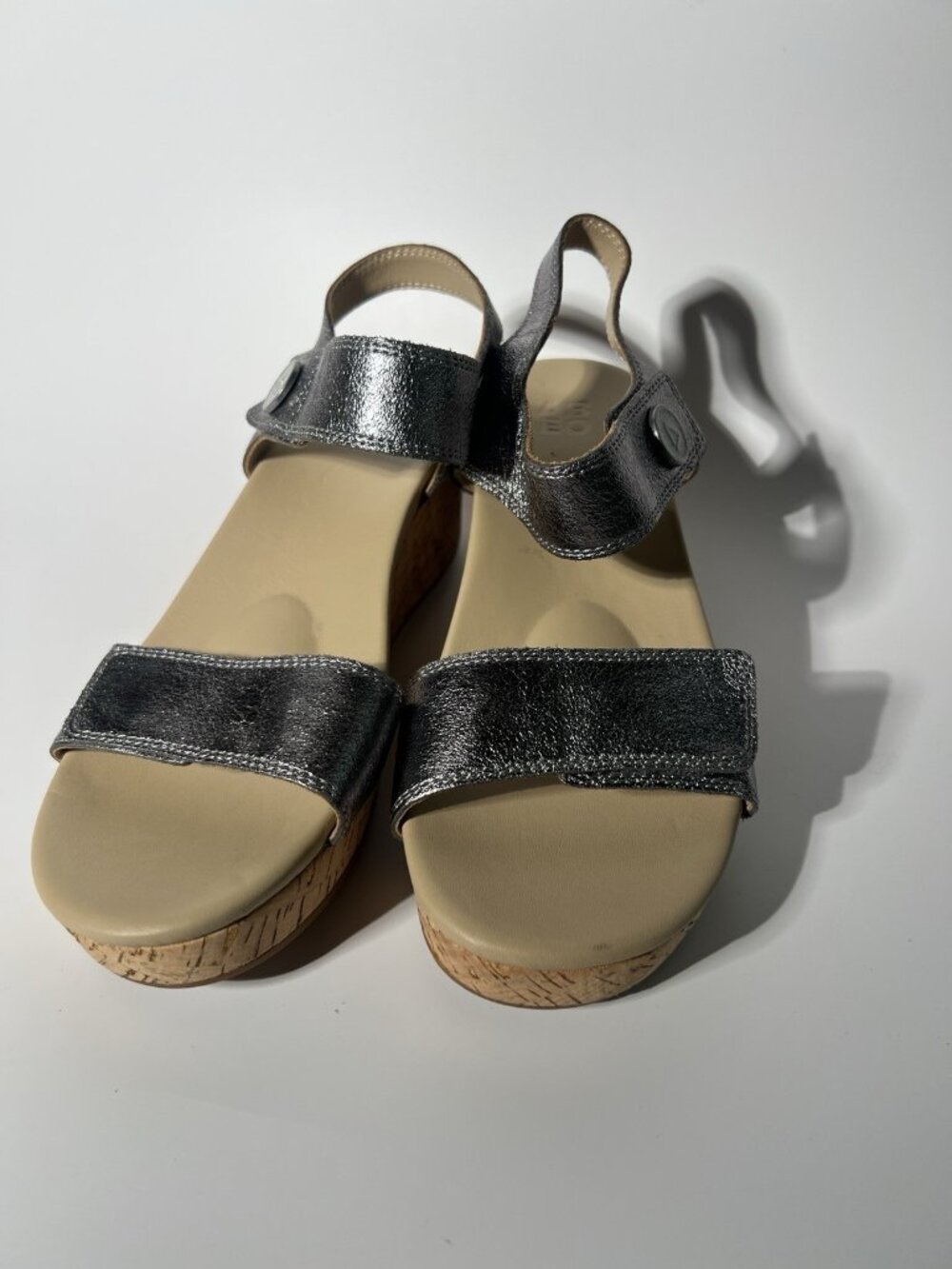 ABEO Riviera Cora Wedge Sandals Silver Women’s Size 8